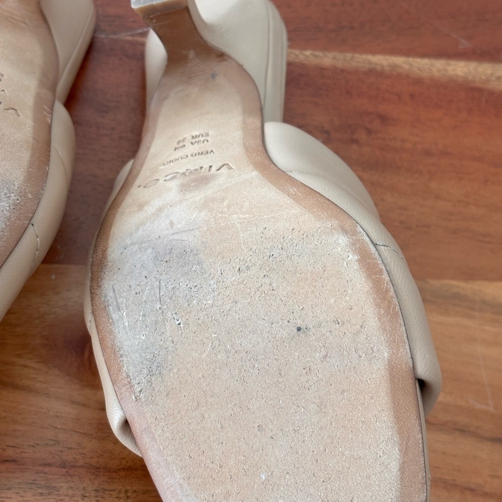 VINCE Tan Padded Slide Ceil City Sandals - Women's Size: 6M - Picture 9 of 9